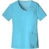 image:imageCherokee Luxe Women Scrubs Top Crossover VNeck PinTuck 1999Blue Wave