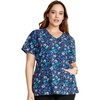 image:imageCherokee Prints Women Scrubs Top Mock Wrap Print CK688Confetti Daisies