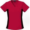 image:imageCherokee Womens Flexibles Contrast Black VNeck Knit Panel TopRed