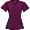 image:imageCherokee Womens Flexibles Contrast Black VNeck Knit Panel TopWine