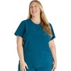 image:imageCherokee Womens Scrub Top Snap Front Henley with 2 Pockets and Center Back Length of 26  CK749ACaribbean Blue