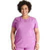 image:imageCherokee Womens Scrub Top Snap Front Henley with 2 Pockets and Center Back Length of 26  CK749AVibran Violet