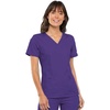 image:imageCherokee Womens Scrubs Flexibles Sporty VNeck Knit Panel TopGrape