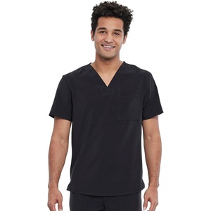 image:imageCherokee Allura Scrub Tops for Men V Neck Modern Fit Top 2 PocketsBlack