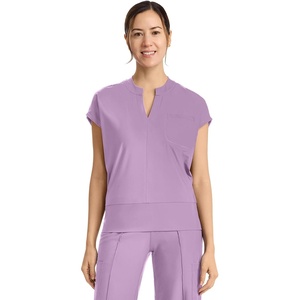 image:imageCherokee Kinetic Scrub Top for Women Dolman Sleeves Chest PocketLivewire Lilac