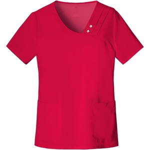 image:imageCherokee Luxe Women Scrubs Top Crossover VNeck PinTuck 1999Red