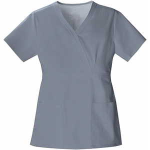 image:imageCherokee Luxe Women Scrubs Top Mock Wrap 1841Grey