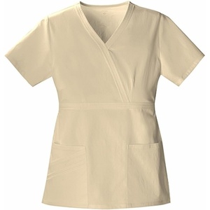 image:imageCherokee Luxe Women Scrubs Top Mock Wrap 1841Khaki