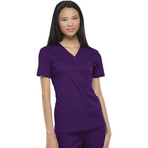 image:imageCherokee Luxe Women Scrubs Top VNeck 1845Eggplant