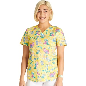 image:imageCherokee Prints Women Scrubs Top VNeck Print CK652Babysaur Love