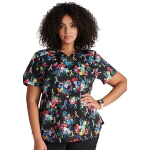 image:imageCherokee Prints Women Scrubs Top VNeck Print CK652Hopeful Bouquets