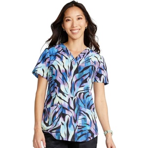 image:imageCherokee Prints Women Scrubs Top VNeck Print CK662Wild Abstract