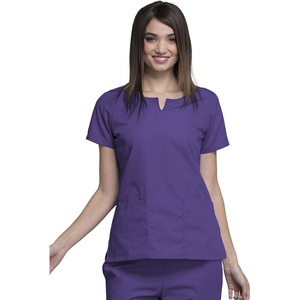 image:imageCherokee Women Scrubs Top Workwear Originals Round Neck 4824Grape