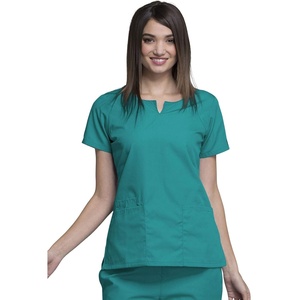 image:imageCherokee Women Scrubs Top Workwear Originals Round Neck 4824Teal Blue