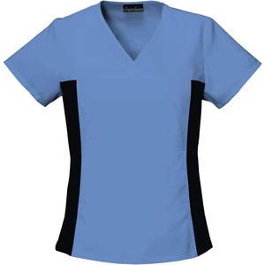 image:imageCherokee Womens Flexibles Contrast Black VNeck Knit Panel TopCiel
