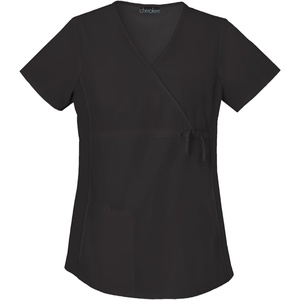 image:imageCherokee Womens Maternity Mock Wrap Knit Panel TopBlack