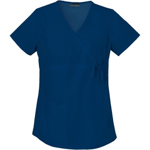 image:imageCherokee Womens Maternity Mock Wrap Knit Panel TopNavy Blue