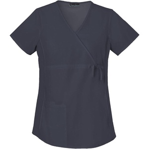 image:imageCherokee Womens Maternity Mock Wrap Knit Panel TopPewter