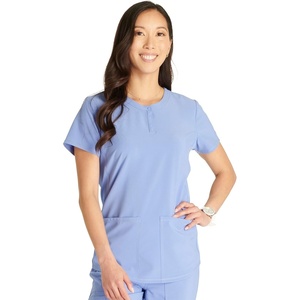 image:imageCherokee Womens Scrub Top Snap Front Henley with 2 Pockets and Center Back Length of 26  CK749ACiel