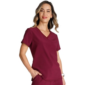 image:imageCherokee Womens Scrub Top Tuckable Contemporary Fit with 1 Pocket CK748AWine