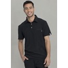image:imageCherokee Infinity Polo Mens Scrub Top Zip Chest Pocket 360 StretchBlack