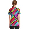 image:imageWomens Round Neck Print Top with Brush Away Blooms by InfinityColor Block Stripe