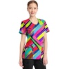 image:imageWomens Round Neck Print Top with Brush Away Blooms by InfinityColor Block Stripe