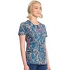 image:imageWomens Round Neck Print Top with Brush Away Blooms by InfinityColorful Distress
