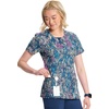 image:imageWomens Round Neck Print Top with Brush Away Blooms by InfinityColorful Distress