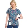 image:imageWomens Round Neck Print Top with Brush Away Blooms by InfinityColorful Distress