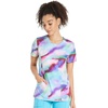 image:imageWomens Round Neck Print Top with Brush Away Blooms by InfinityPainted Prism