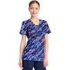 image:imageWomens Round Neck Print Top with Brush Away Blooms by InfinityStaggered Marble