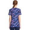 image:imageWomens Round Neck Print Top with Brush Away Blooms by InfinityStaggered Marble
