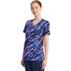 image:imageWomens Round Neck Print Top with Brush Away Blooms by InfinityStaggered Marble