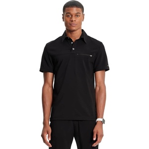 image:imageCherokee Infinity Polo Mens Scrub Top Zip Chest Pocket 360 StretchBlack
