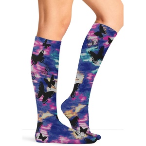 image:imageCherokee Knee High Compression Socks 815 mmHg Lightweight Printed Support Stockings 1 Pair COMFORTSUPPORTButterfly Flutter