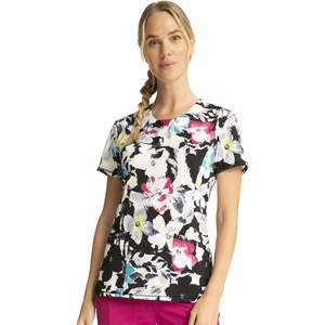 image:imageWomens Round Neck Print Top with Brush Away Blooms by InfinityInky Garden