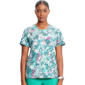 image:imageWomens Round Neck Print Top with Brush Away Blooms by InfinityTropic Texture