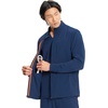 image:imageCherokee IN Scrub Jacket for Men Zip Front Rib Knit Collar 3 PocketsNavy
