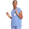 image:imageCherokee Infinity Womens Scrub Top Round Neck 3 Zip PocketsCiel