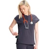 image:imageCherokee Infinity Womens Scrub Top Round Neck 3 Zip PocketsPewter