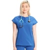 image:imageCherokee Infinity Womens Scrub Top Round Neck 3 Zip PocketsRoyal