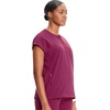 image:imageCherokee Infinity Womens Scrub Top Round Neck 3 Zip PocketsWine