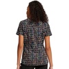 image:imageInfinity Contemporary Womens VNeck Print Scrub Top with 2 Pockets Back Princess Seams Shirttail Hem amp Side Vents  CK771Links of Love
