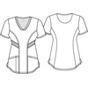 image:imageInfinity Contemporary Womens VNeck Print Scrub Top with 2 Pockets Back Princess Seams Shirttail Hem amp Side Vents  CK771Links of Love
