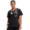 image:imageInfinity by Cherokee Womens VNeck Scrub Top with Kangaroo Pocket HighLow Hem  IN620ABlack