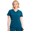 image:imageInfinity by Cherokee Womens VNeck Scrub Top with Kangaroo Pocket HighLow Hem  IN620ACaribbean Blue