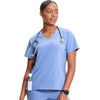 image:imageInfinity by Cherokee Womens VNeck Scrub Top with Kangaroo Pocket HighLow Hem  IN620ACiel