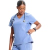 image:imageInfinity by Cherokee Womens VNeck Scrub Top with Kangaroo Pocket HighLow Hem  IN620ACiel