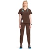 image:imageInfinity by Cherokee Womens VNeck Scrub Top with Kangaroo Pocket HighLow Hem  IN620AEspresso Express